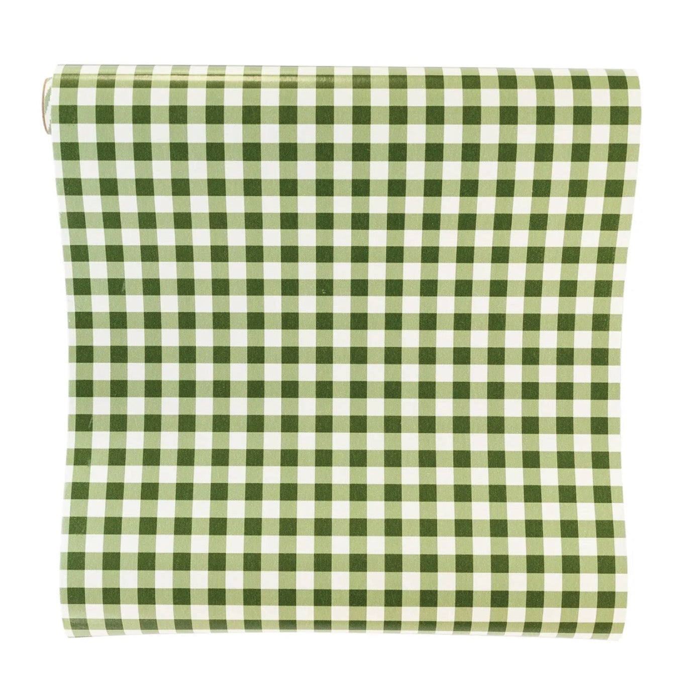 Green Gingham Paper Table Runner