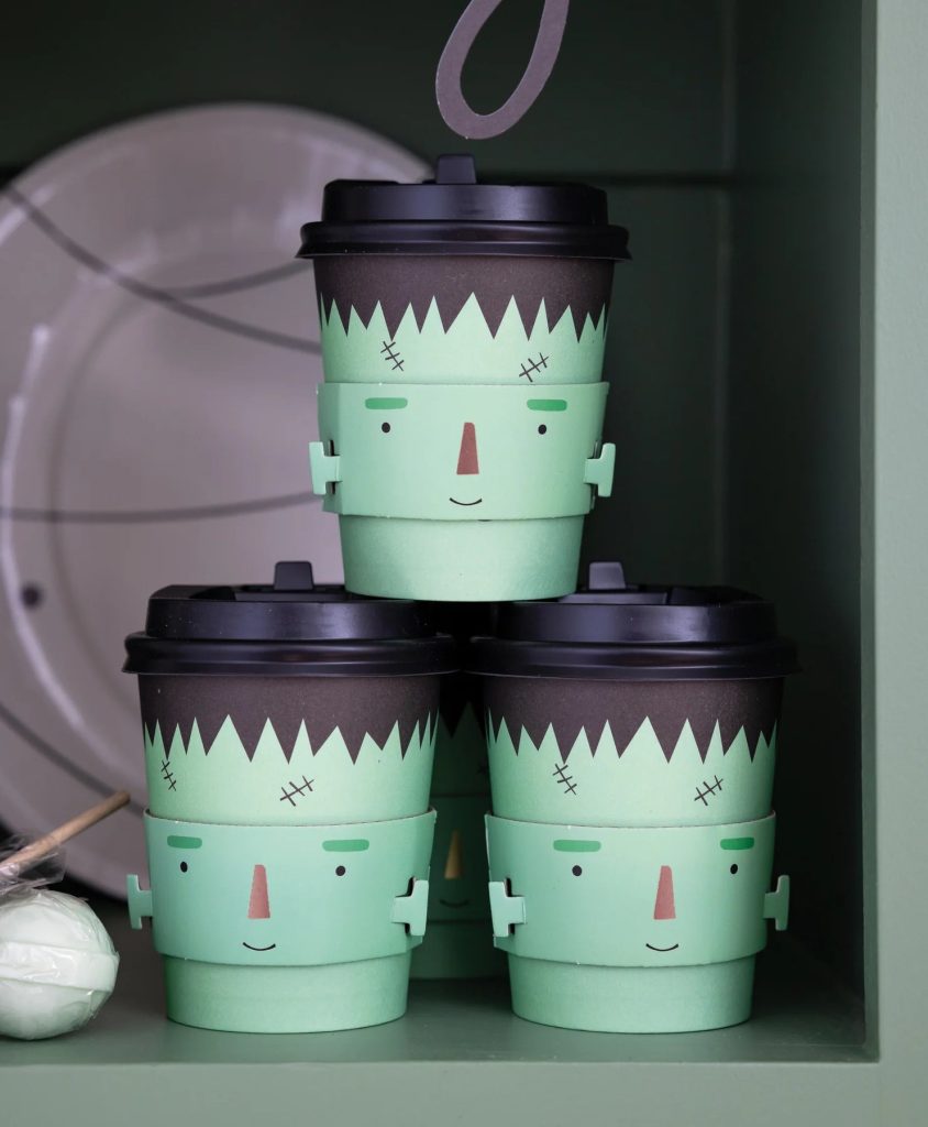 Frankenstein’s Monster Mini Coffee Cups & Lids 8ct