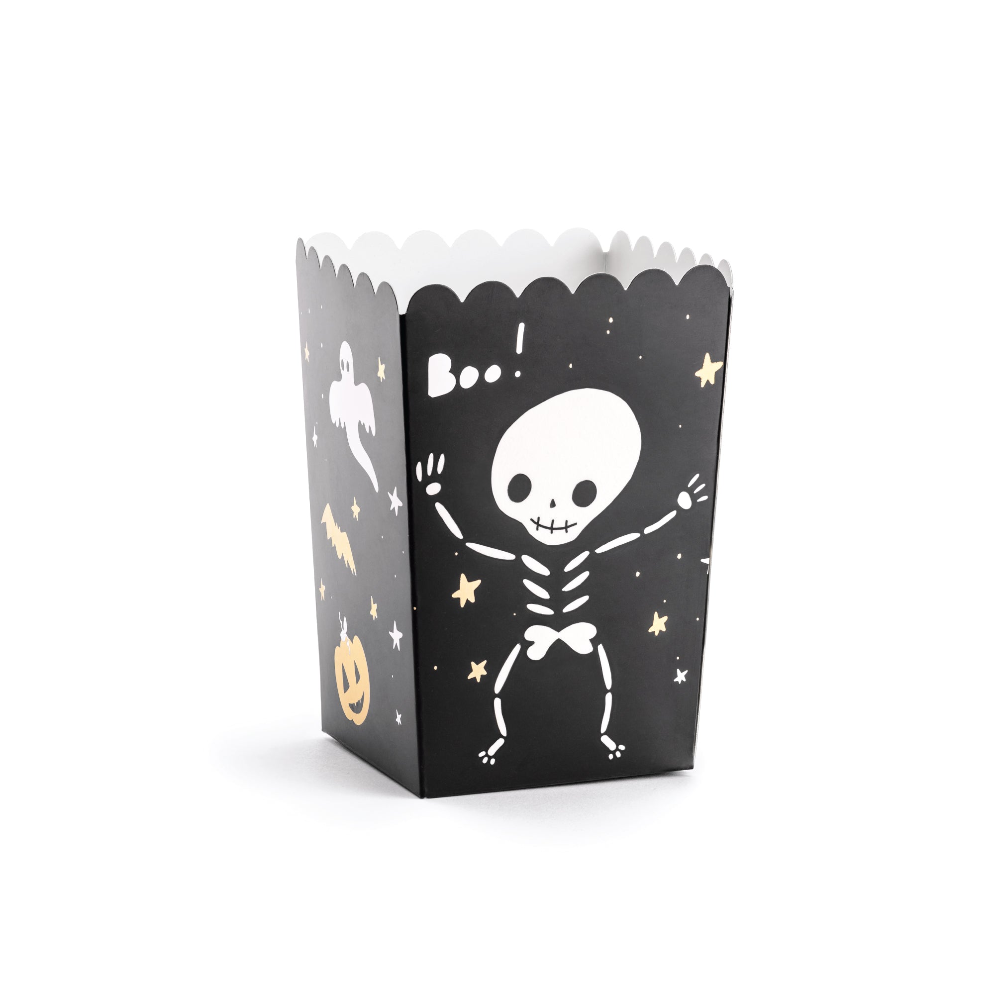 Black Halloween BOO Popcorn Boxes 6ct