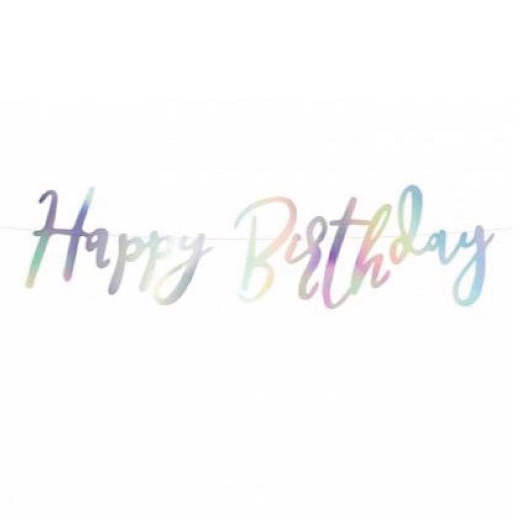 Iridescent Happy Birthday Letter Banner