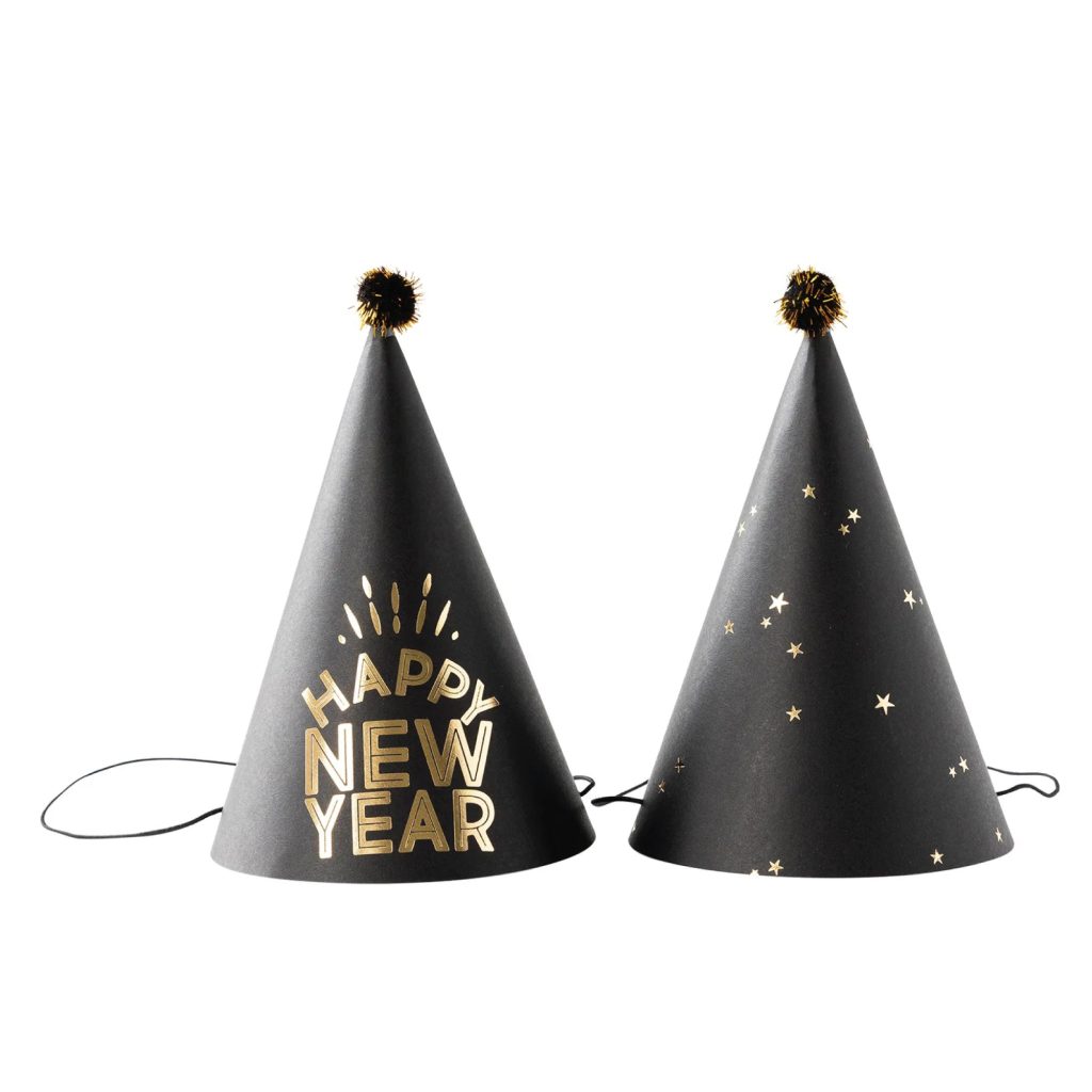 Happy New Year Party Hats 8ct