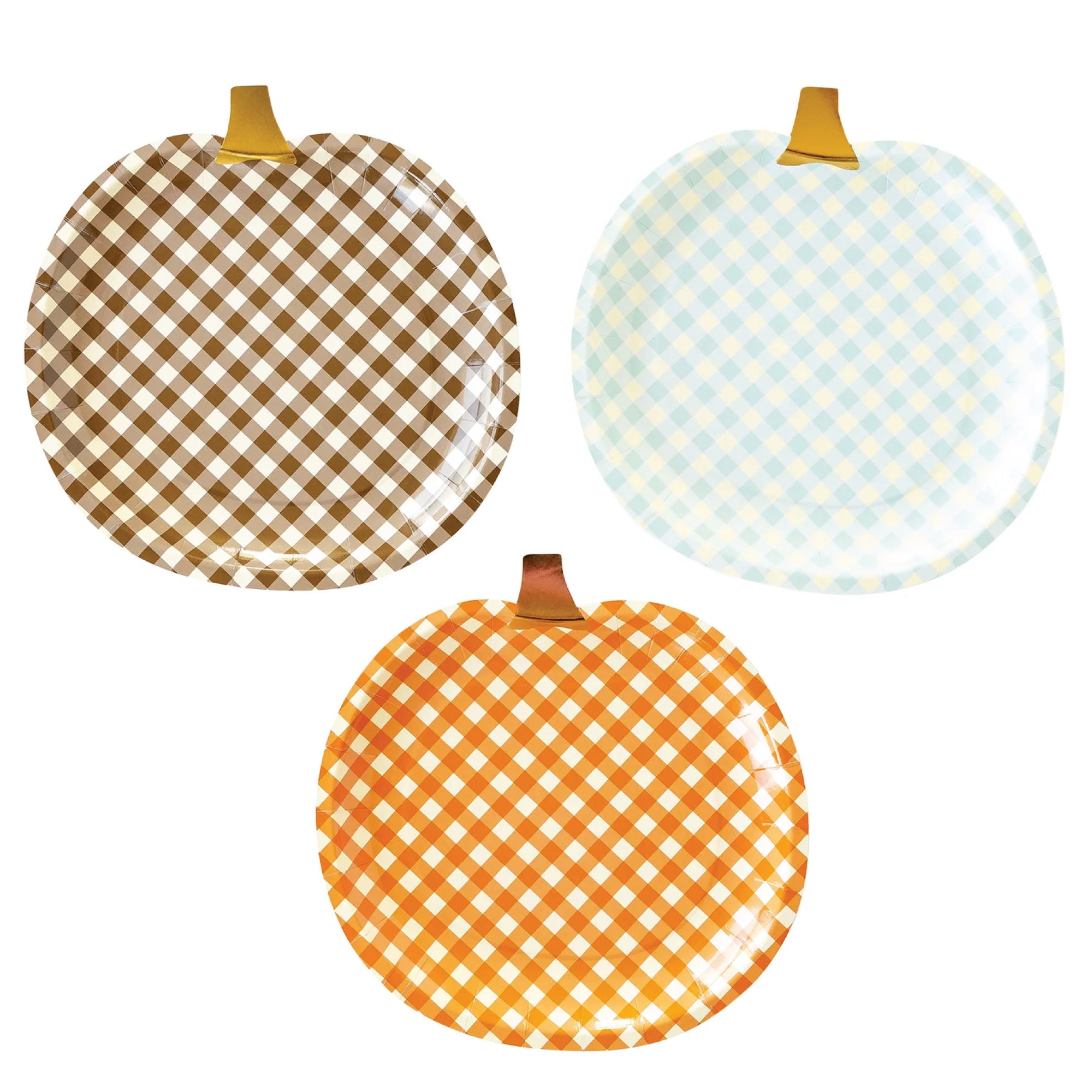 Harvest Gingham Pumpkin Lunch Plates 9ct