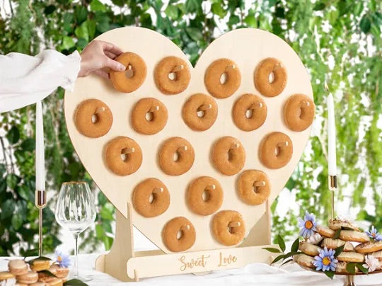 Sweet Love Wooden Donut Wall Heart Kit, 18 Pegs