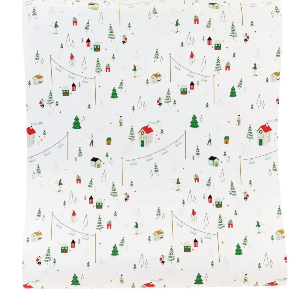 Holiday Skiers Paper Table Runner