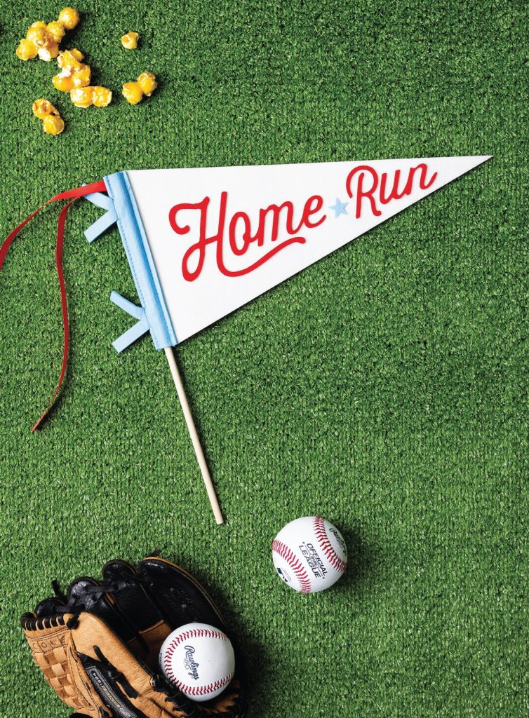 Home Run Baseball Felt Pennant Flag