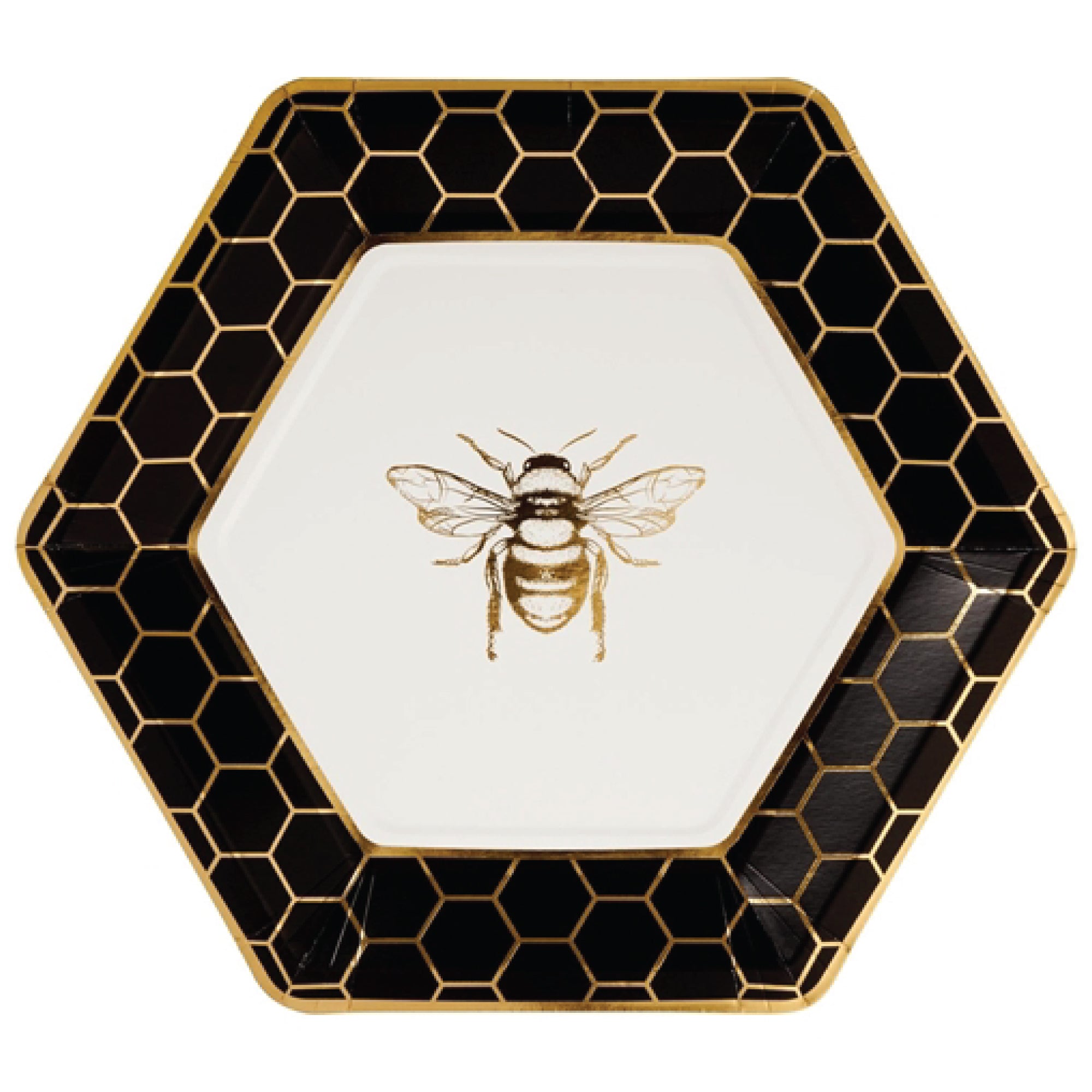 Honeycomb Bee Hexagonal Dinner Plates 8ct