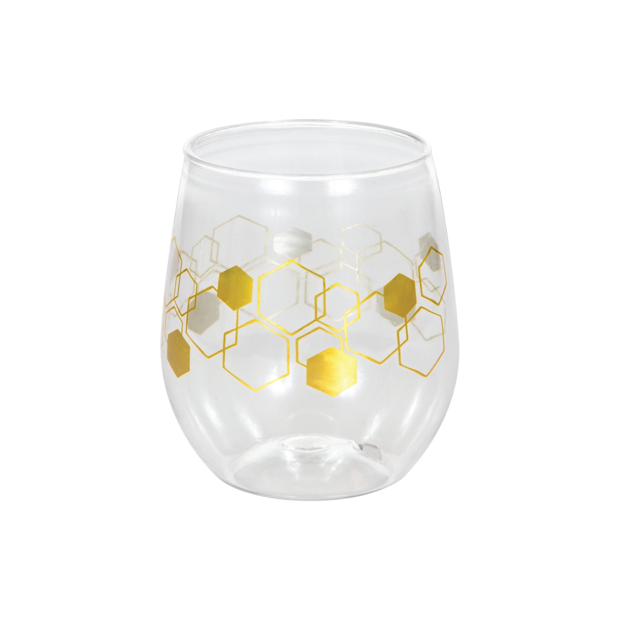 Honeycomb Plastic Stemless Wine Glass