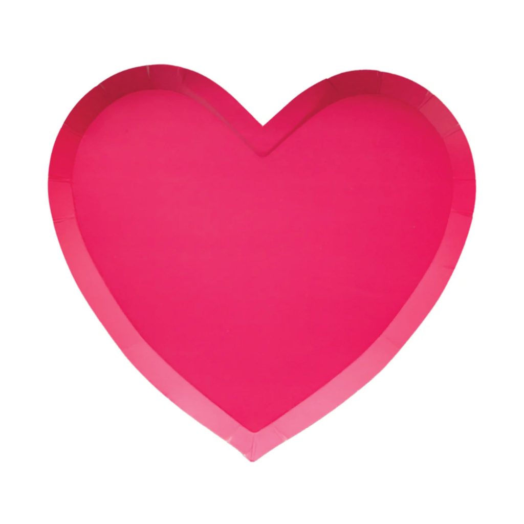 Hot Pink Heart Lunch Plates 8ct