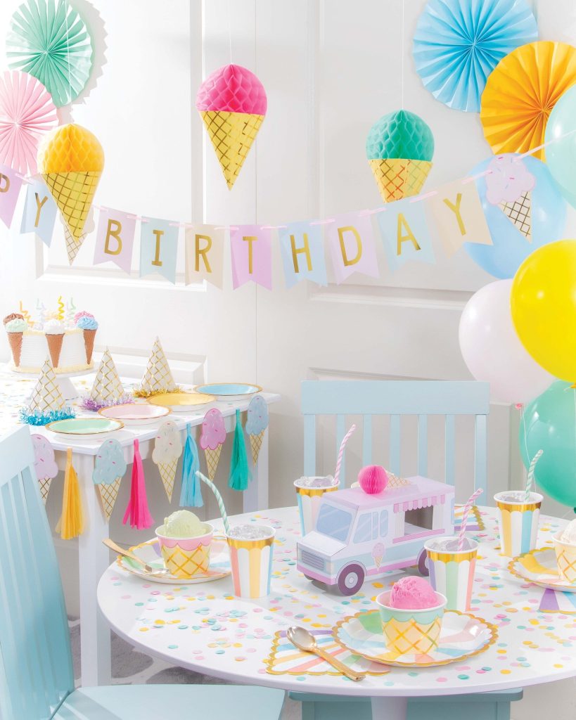 Ice Cream Happy Birthday Banner 8.3ft