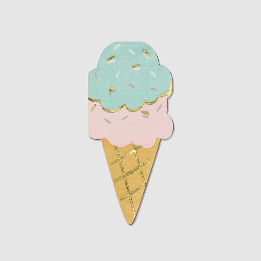 Pastel Ice Cream Cone Napkins 25ct