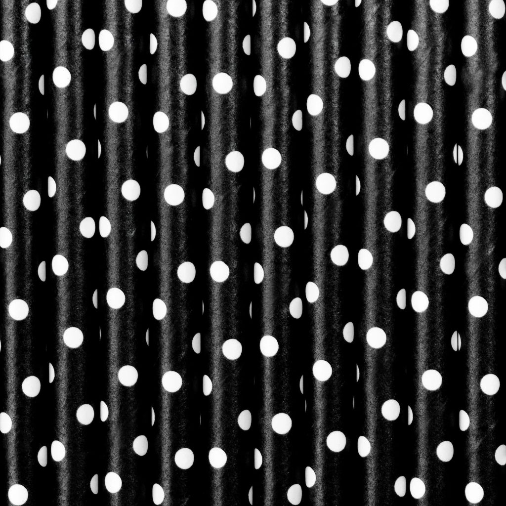 Black Polka Dot Paper Straws 10ct