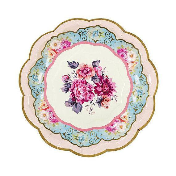 Vintage Tea Party Dessert Plates 12ct