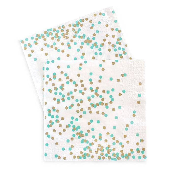 Mint Green & Gold Confetti Lunch Napkins 20ct