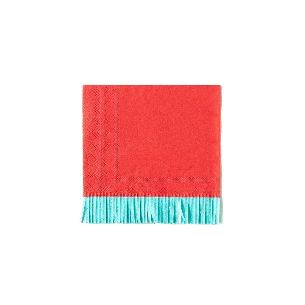 Hip Hip Hooray Fringed Beverage Napkins 24ct