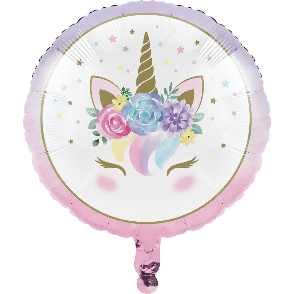 Round Unicorn Face Balloon 18″