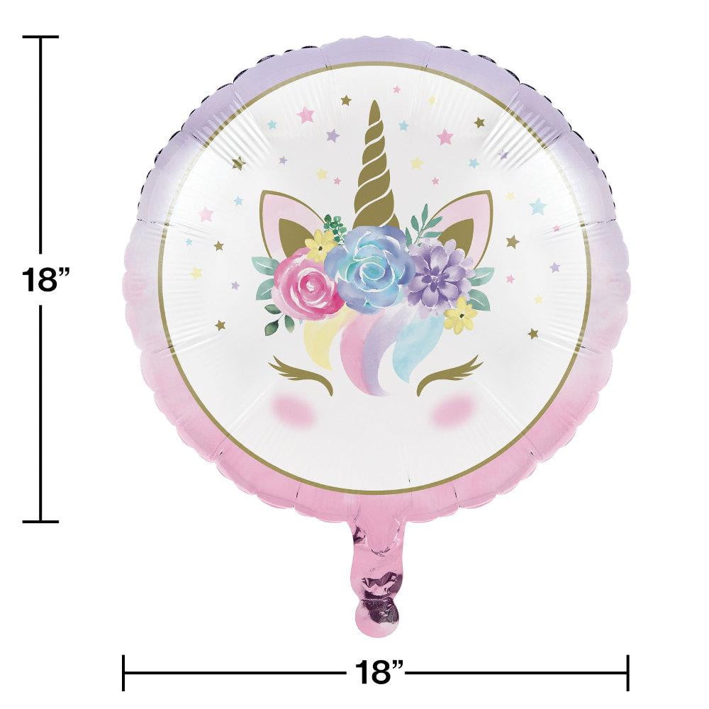 Round Unicorn Face Balloon 18″