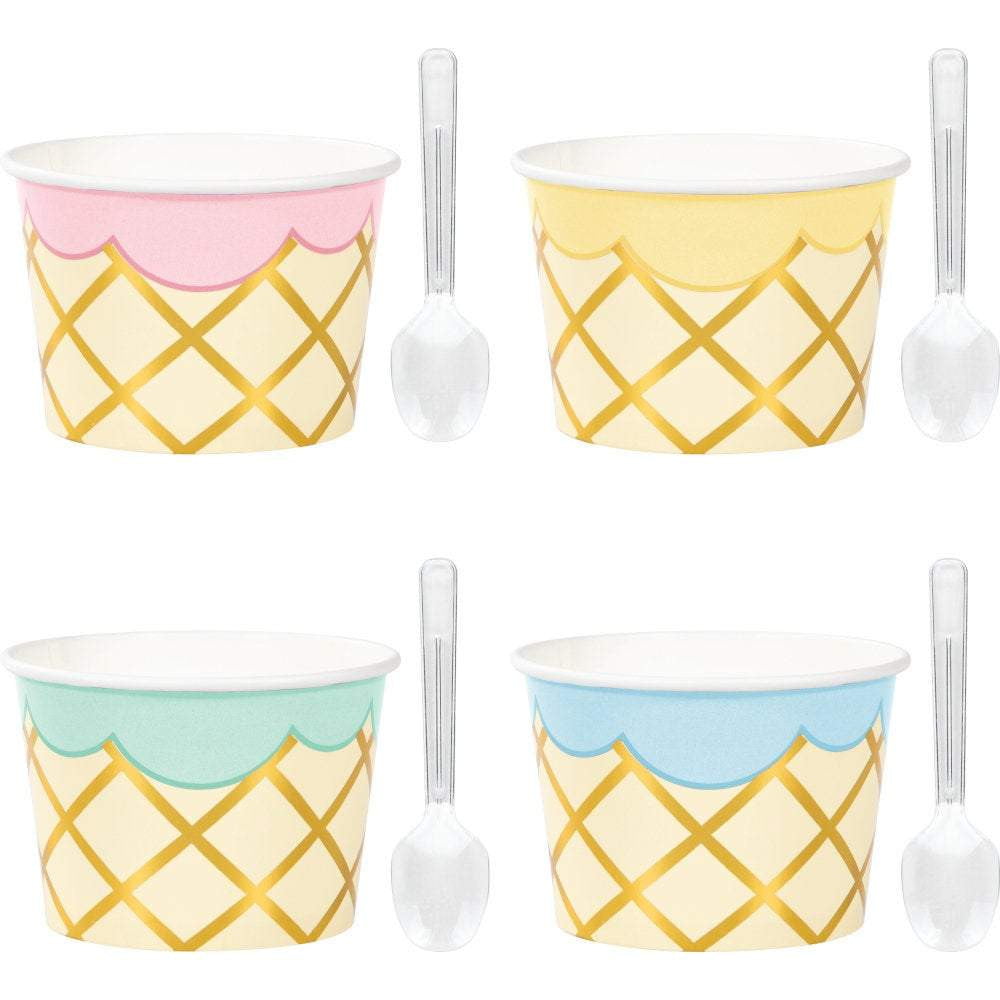 Ice Cream Cup With Spoons 8ct