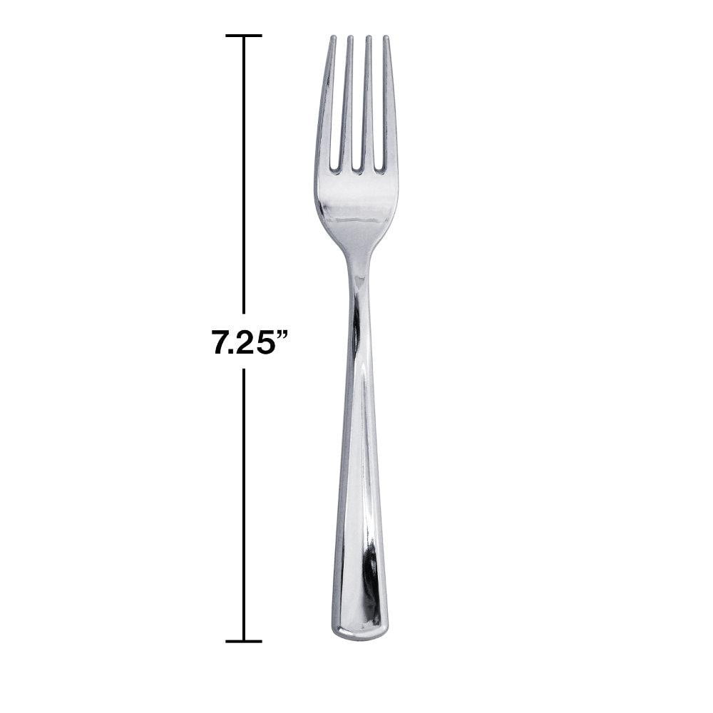 Silver Premium Plastic Forks 24ct