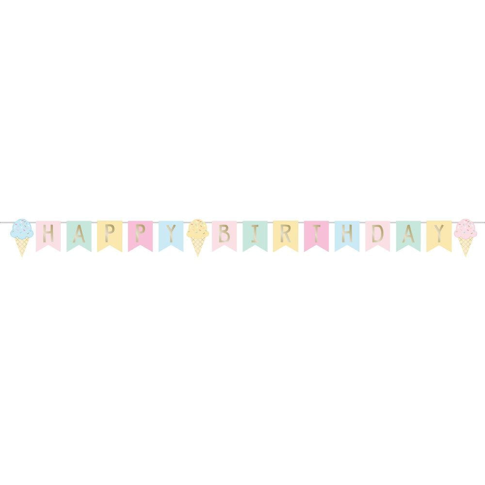 Ice Cream Happy Birthday Banner 8.3ft