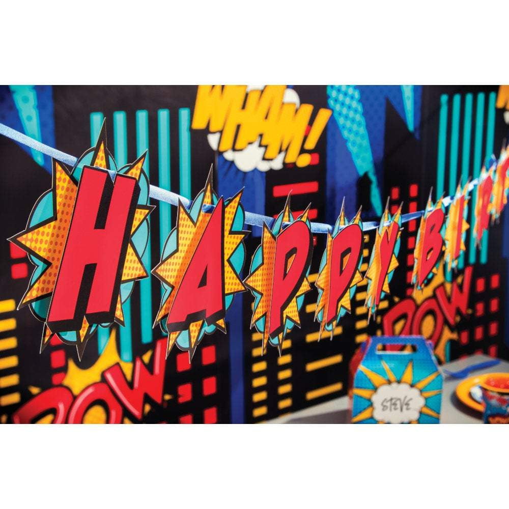 Superhero Birthday Banner 7ft