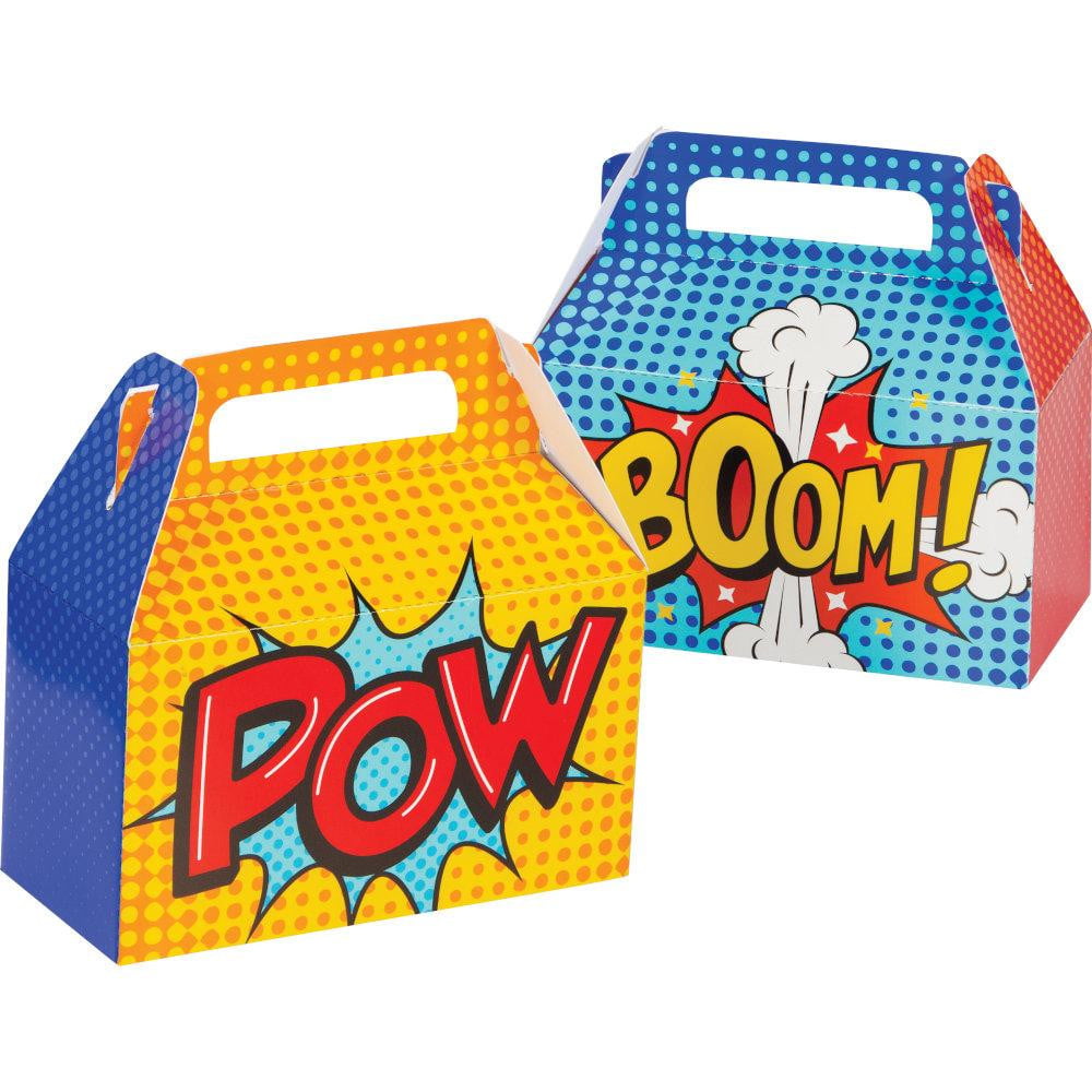 Superhero Comic Favor Boxes 4ct