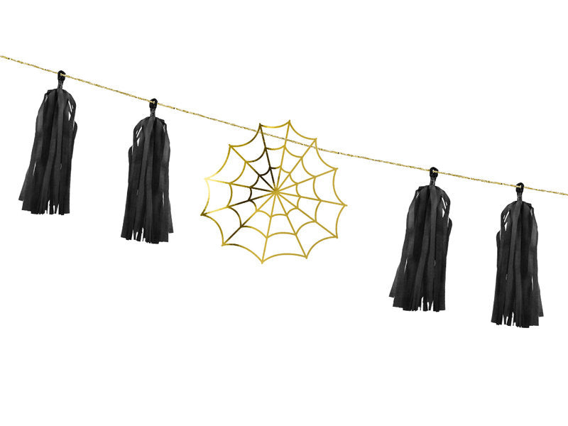 Gold Spiderweb Tassel Garland 5.7ft