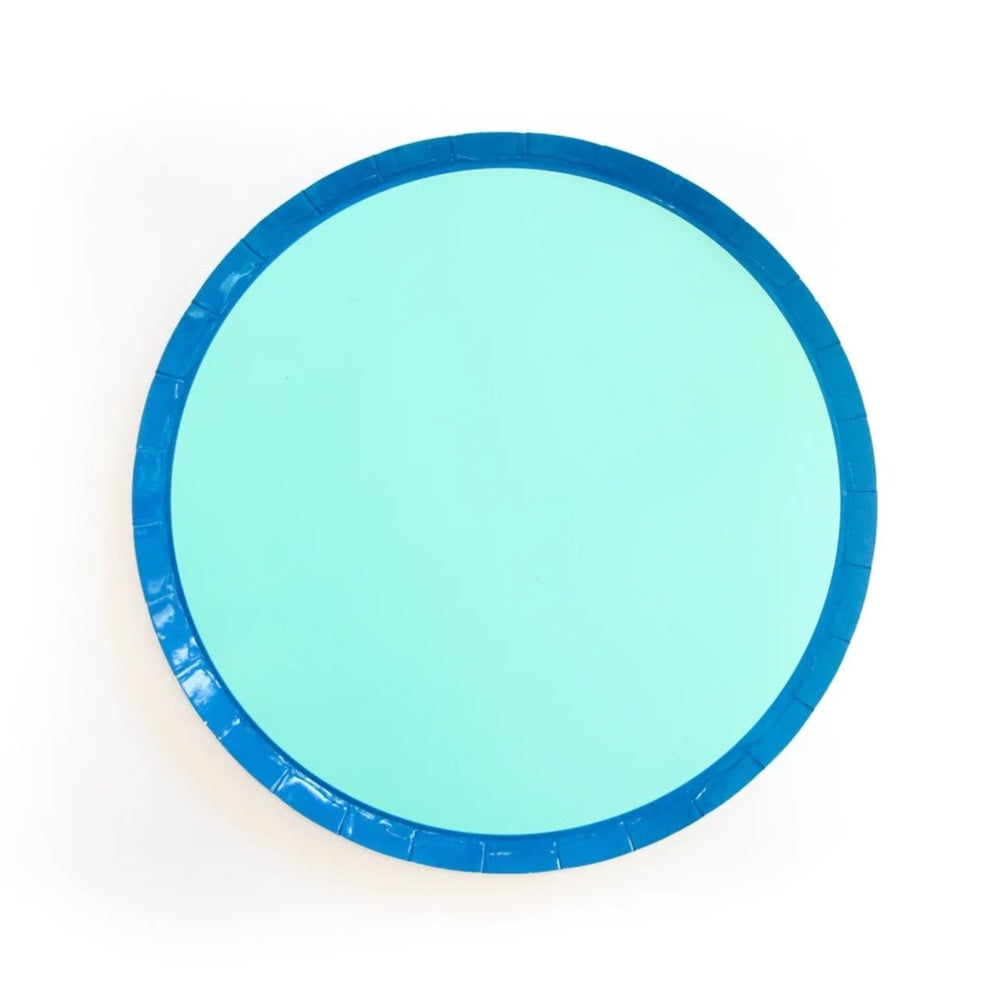 Turquoise & Blue Colorblock Dessert Plates 8ct