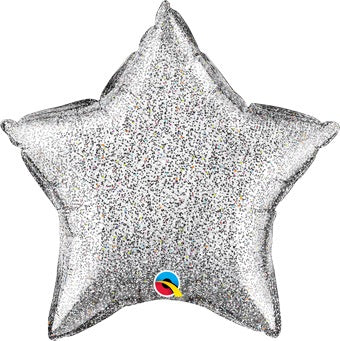 Glitter Silver Star Balloon 20in