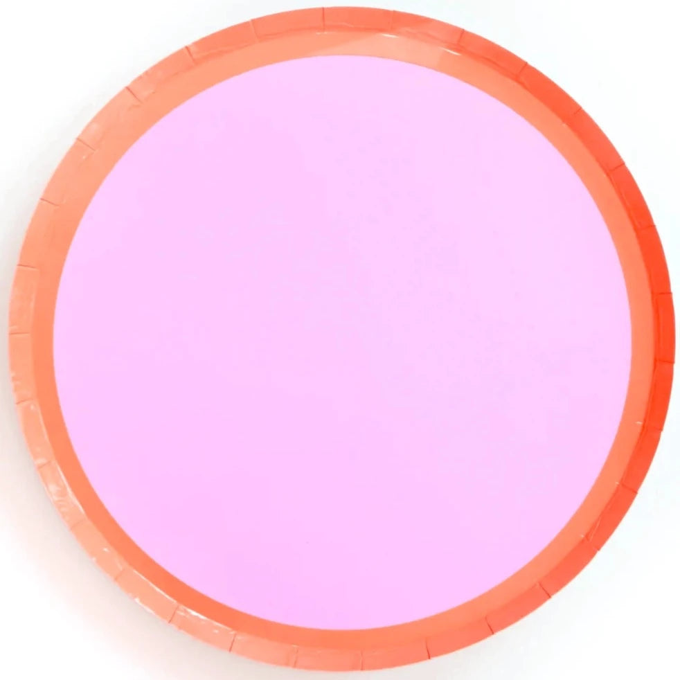 Light Purple & Coral Colorblock Dinner Plates 8ct