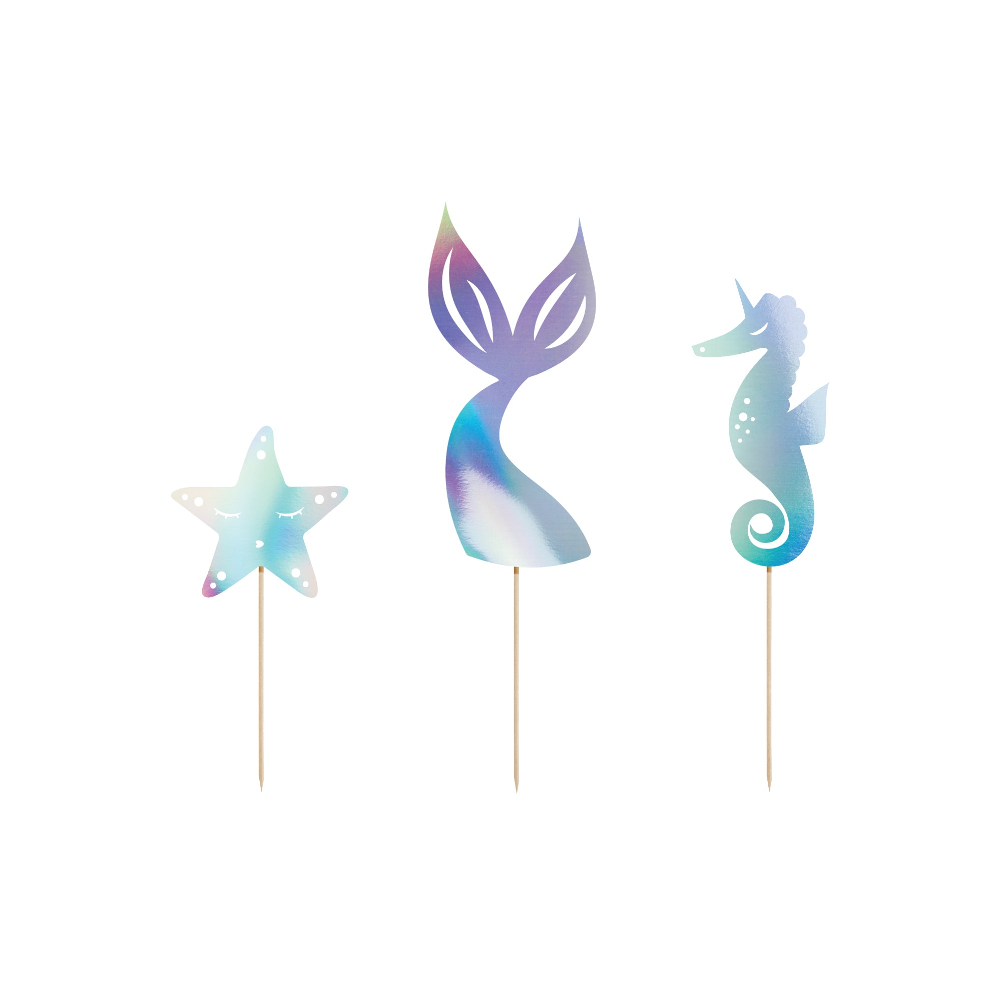 Iridescent Mermaid Cake Toppers