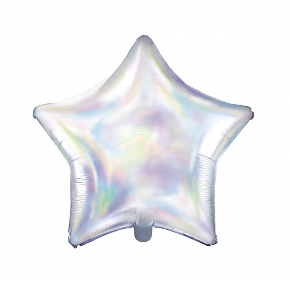 Iridescent Star Foil Balloon 19in