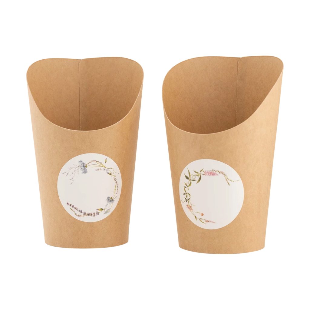 Kraft Charcuterie Cups & Floral Sticker Labels 24ct