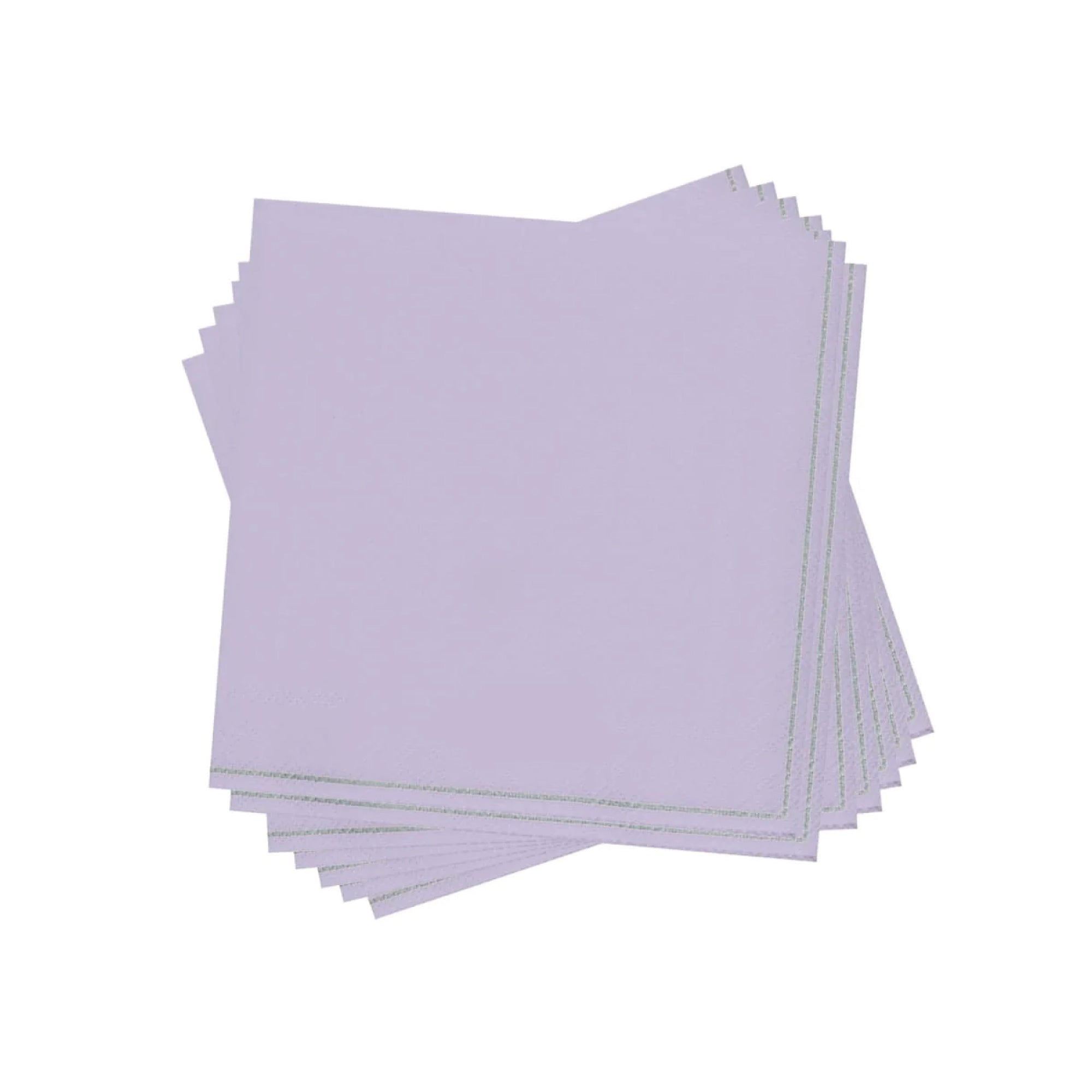 Lavender & Silver Stripe Lunch Napkins 20ct