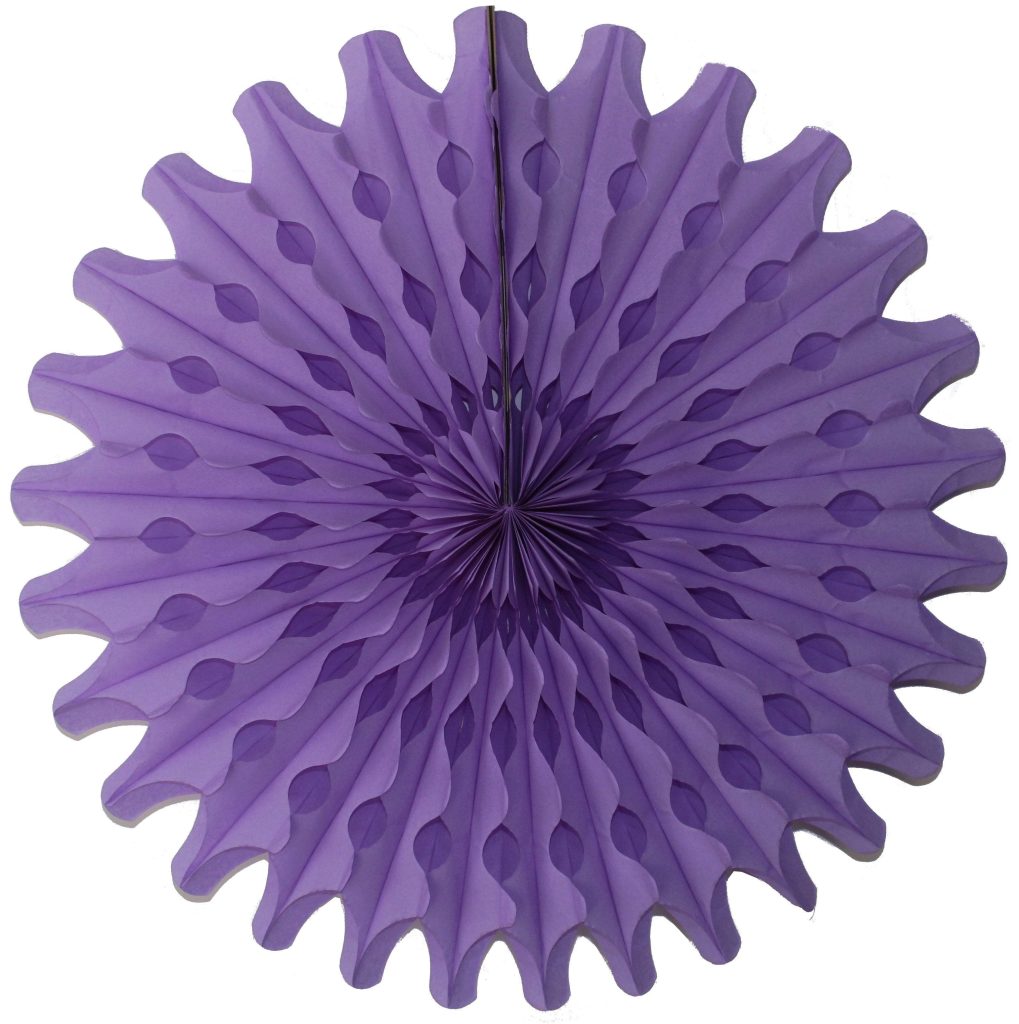 Purple Tissue Paper Fan 18″