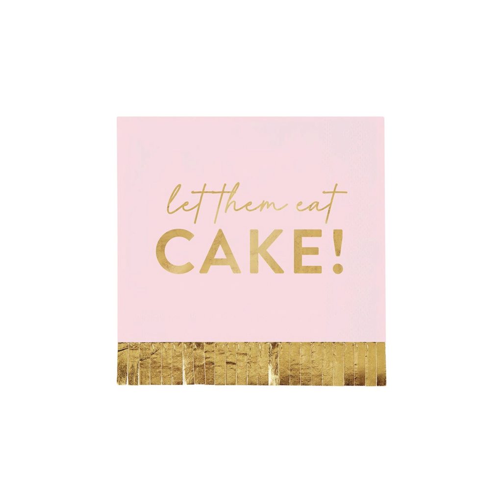 Let Them Eat Cake Fringed Dessert Napkins 20ct