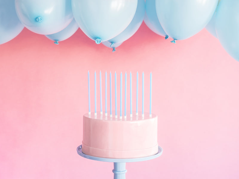 Tall Light Blue Birthday Candles