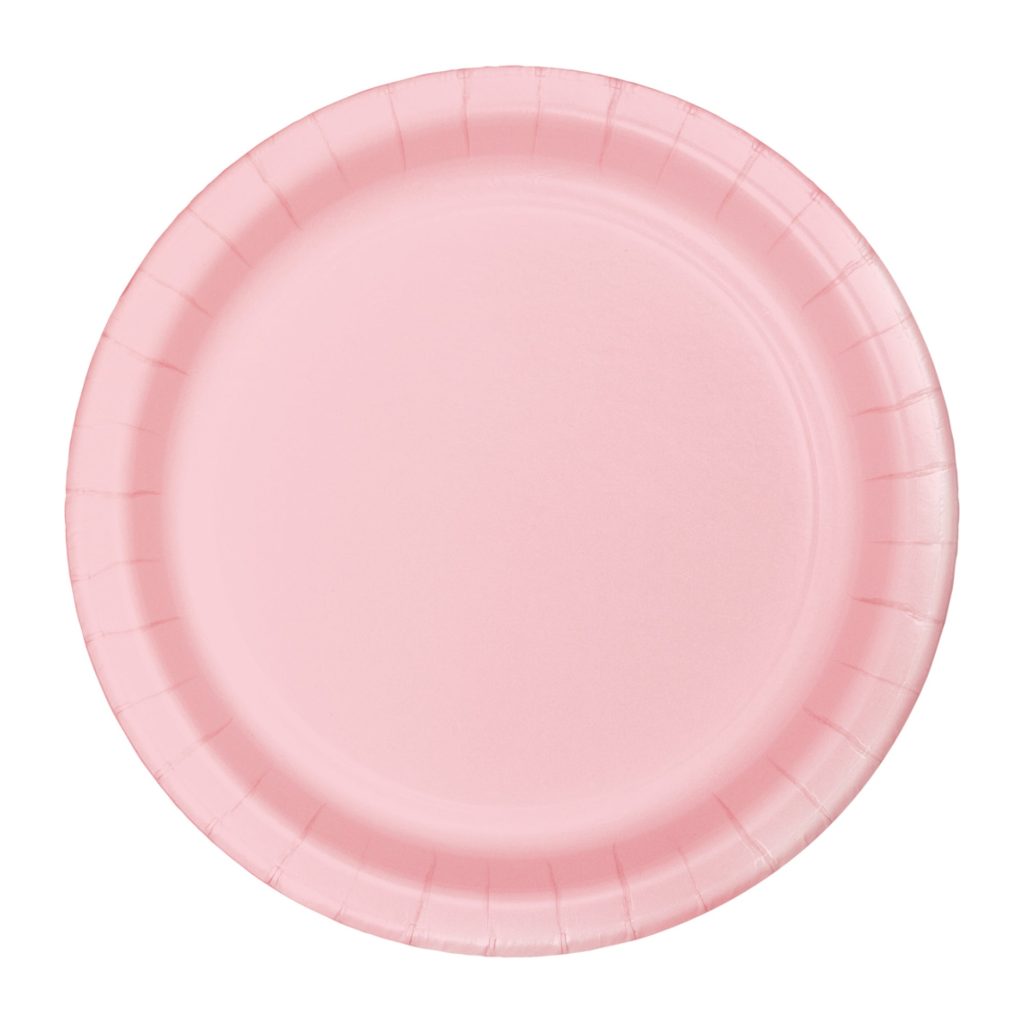 Light Pink Paper Lunch Plates 8ct