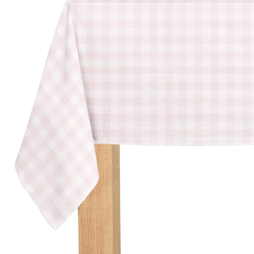 Light Pink Gingham Paper Table Cover