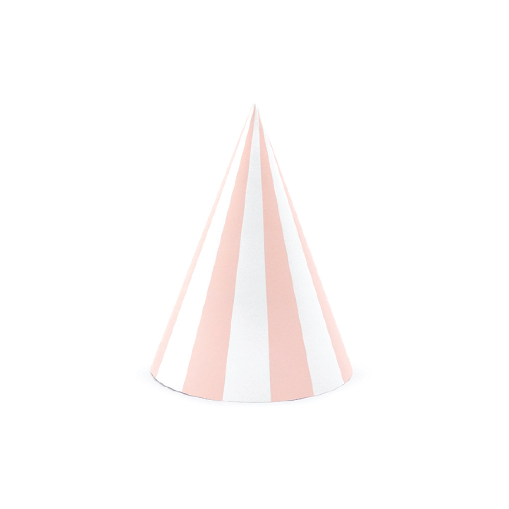 Blush Pink Striped Party Hats 6ct