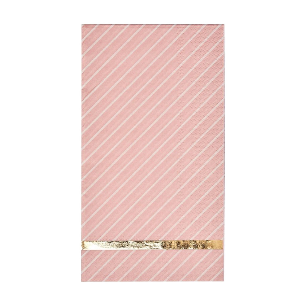 Light Pink & White Striped Paper Guest Towels 20ct