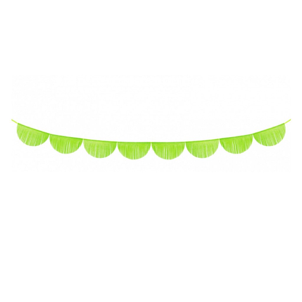 Lime Green Tissue Fringe Bunting Garland 10ft