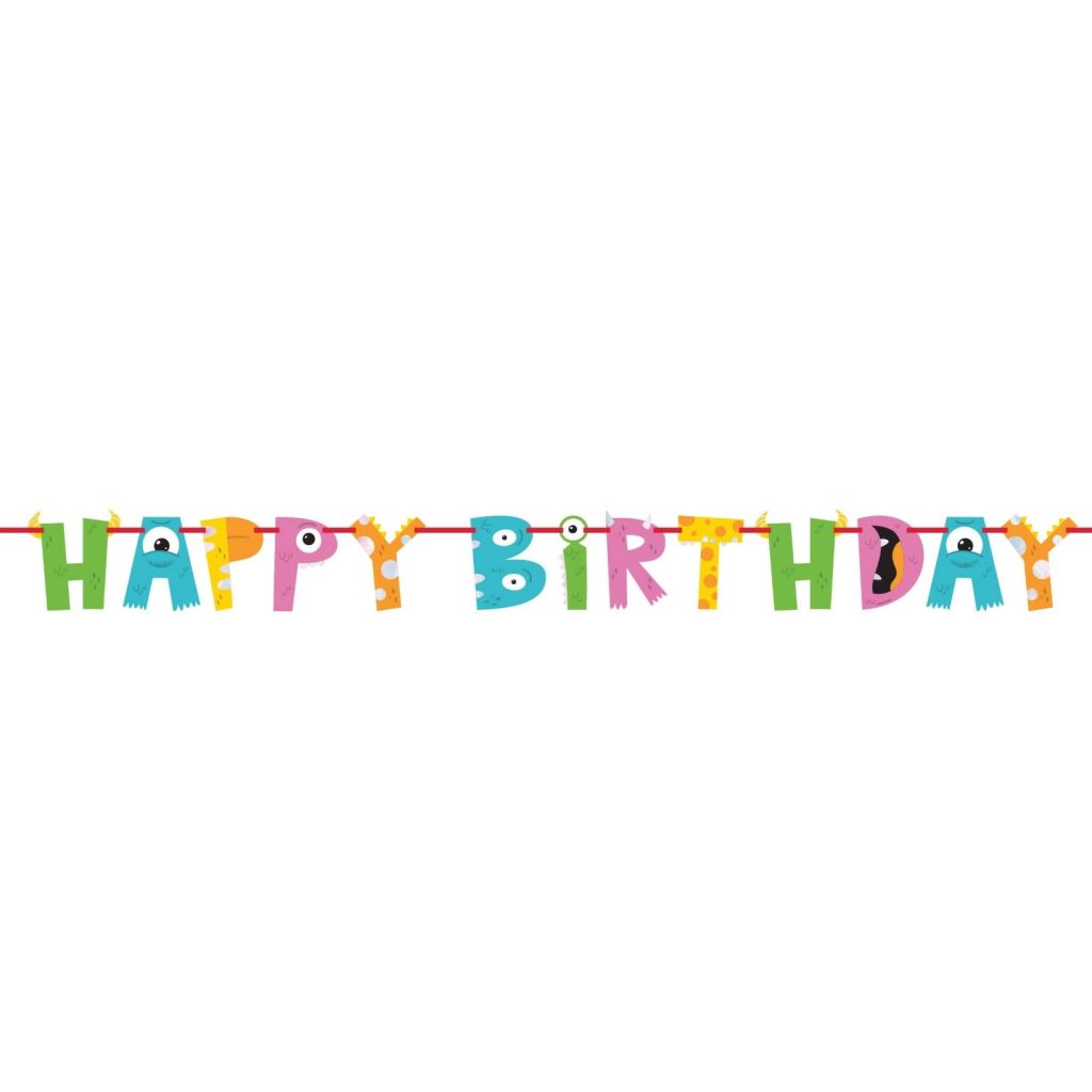 Little Monster Happy Birthday Banner 7ft