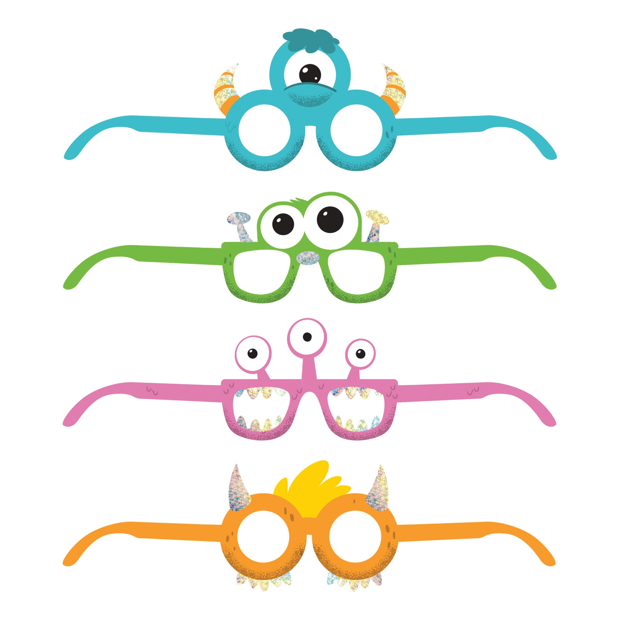 Little Monster Party Glasses 4ct