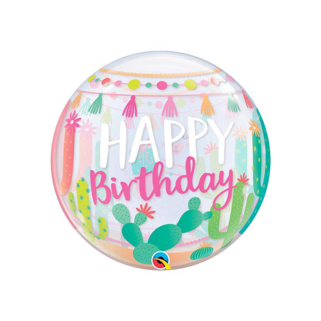 Boho Llama Happy Birthday Bubble Balloon 22in