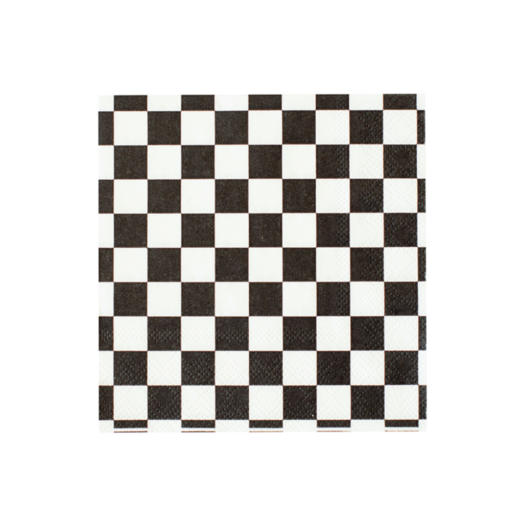 Black & White Checkered Lunch Napkins 16ct