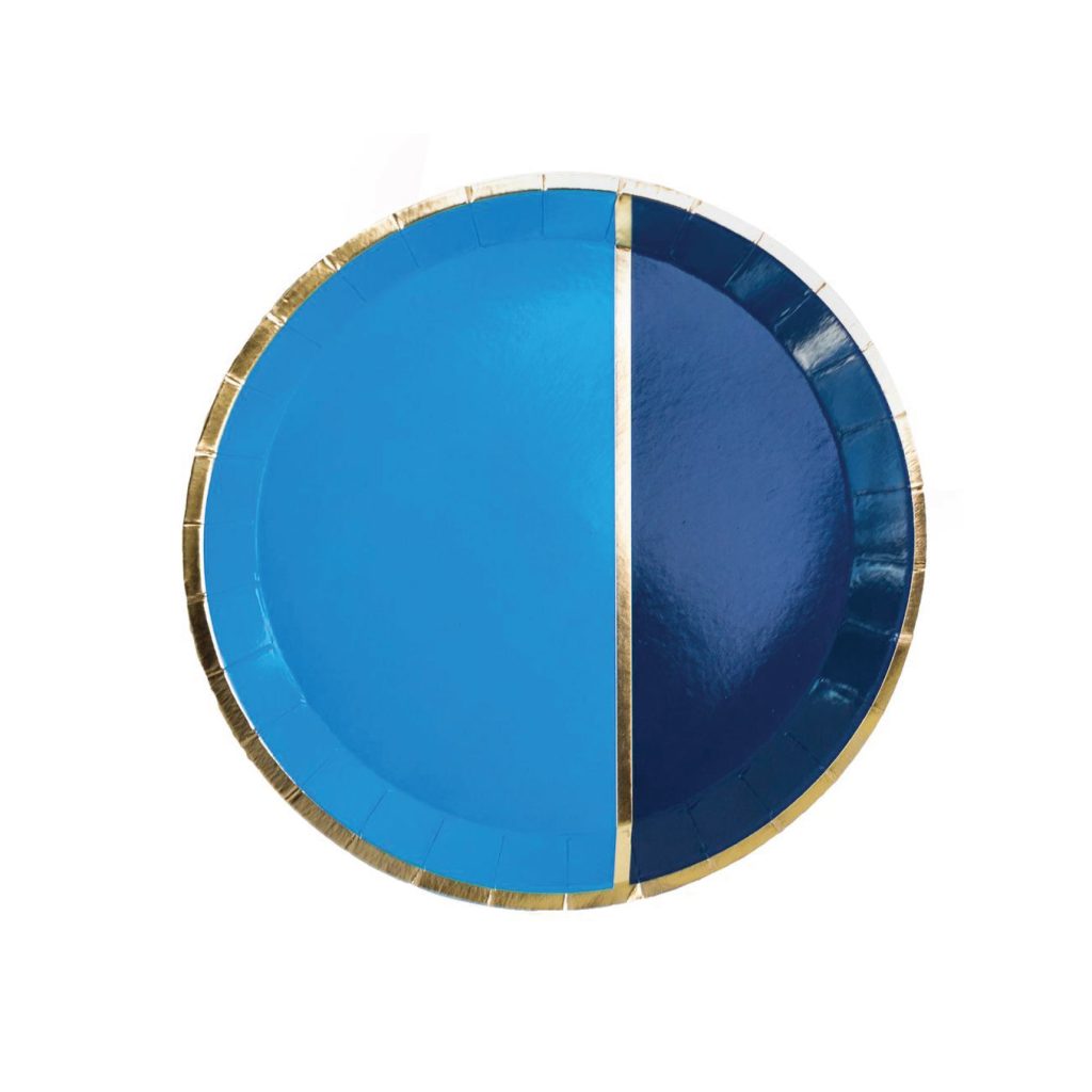 Blue & Gold Markle Dessert Plates 8ct