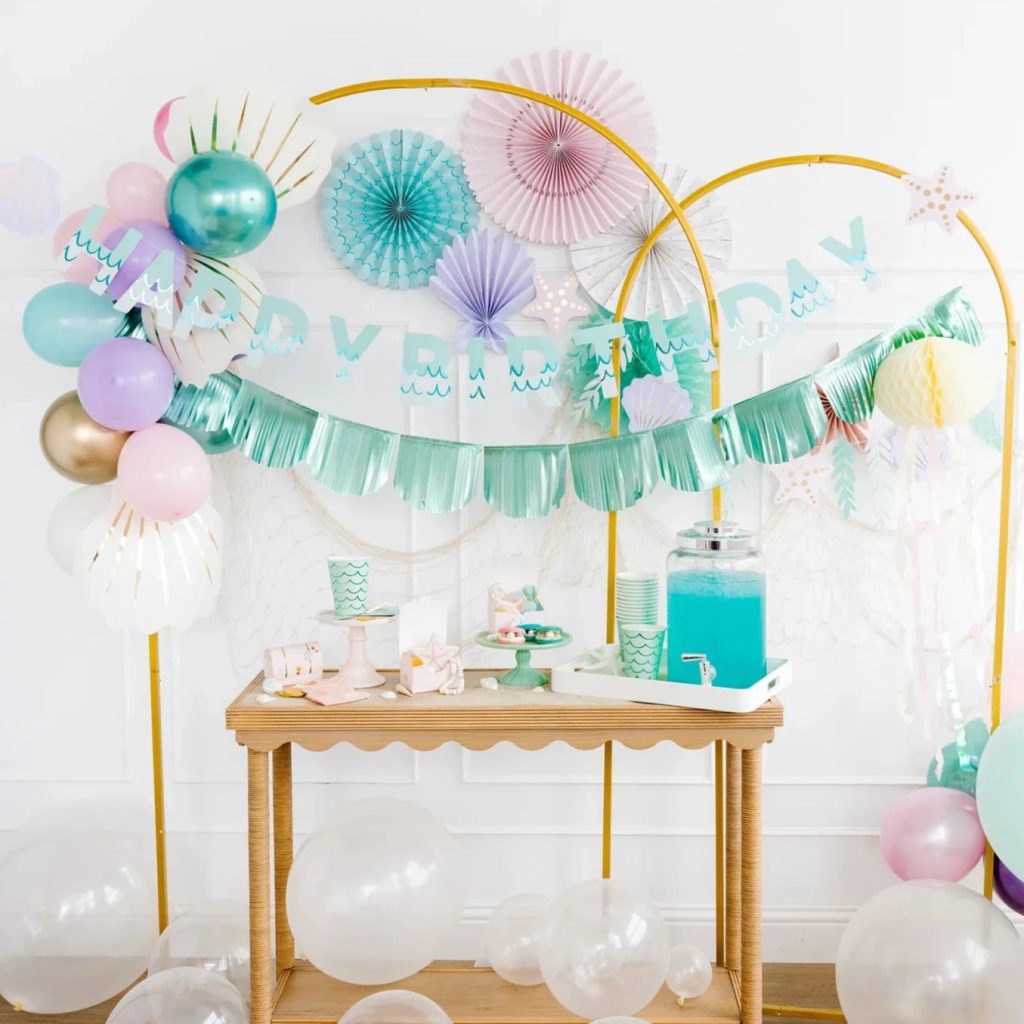 Mermaid Happy Birthday Banner Set