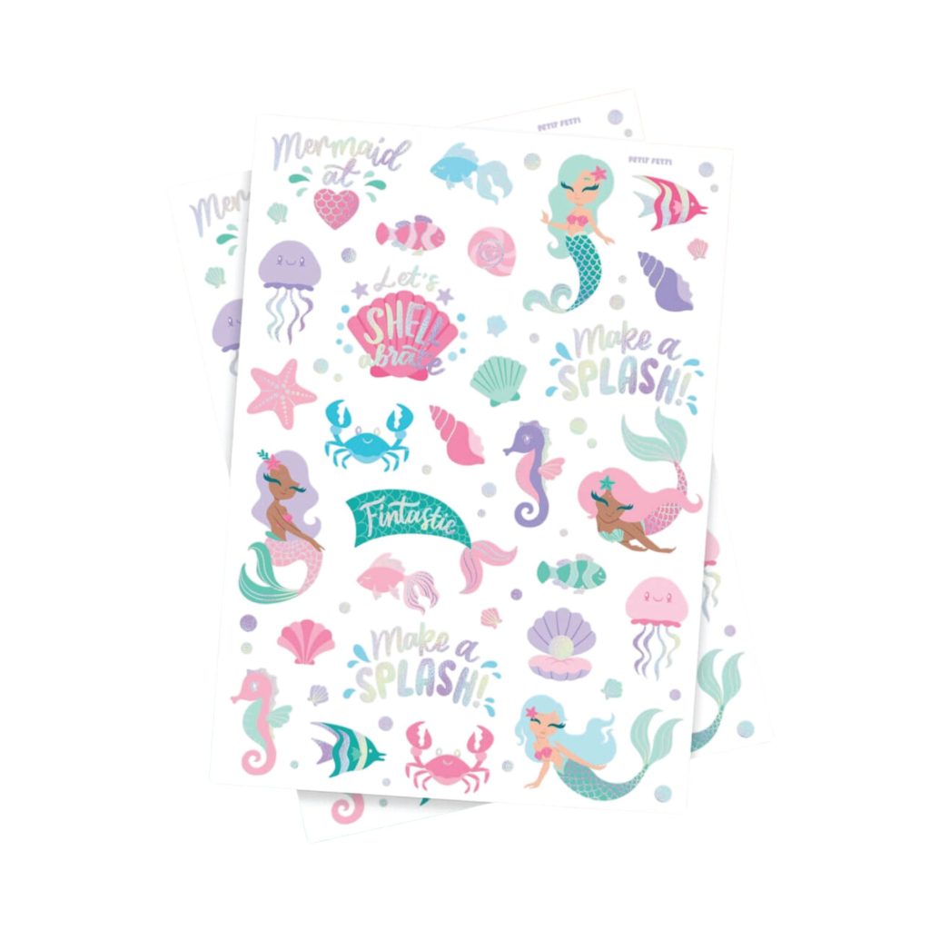 Mermaid Party Temporary Tattoo Sheets 2ct