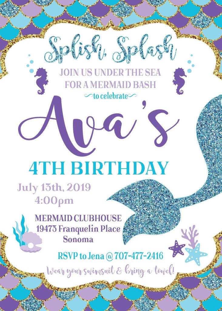 Mermaid Birthday Party Invitation