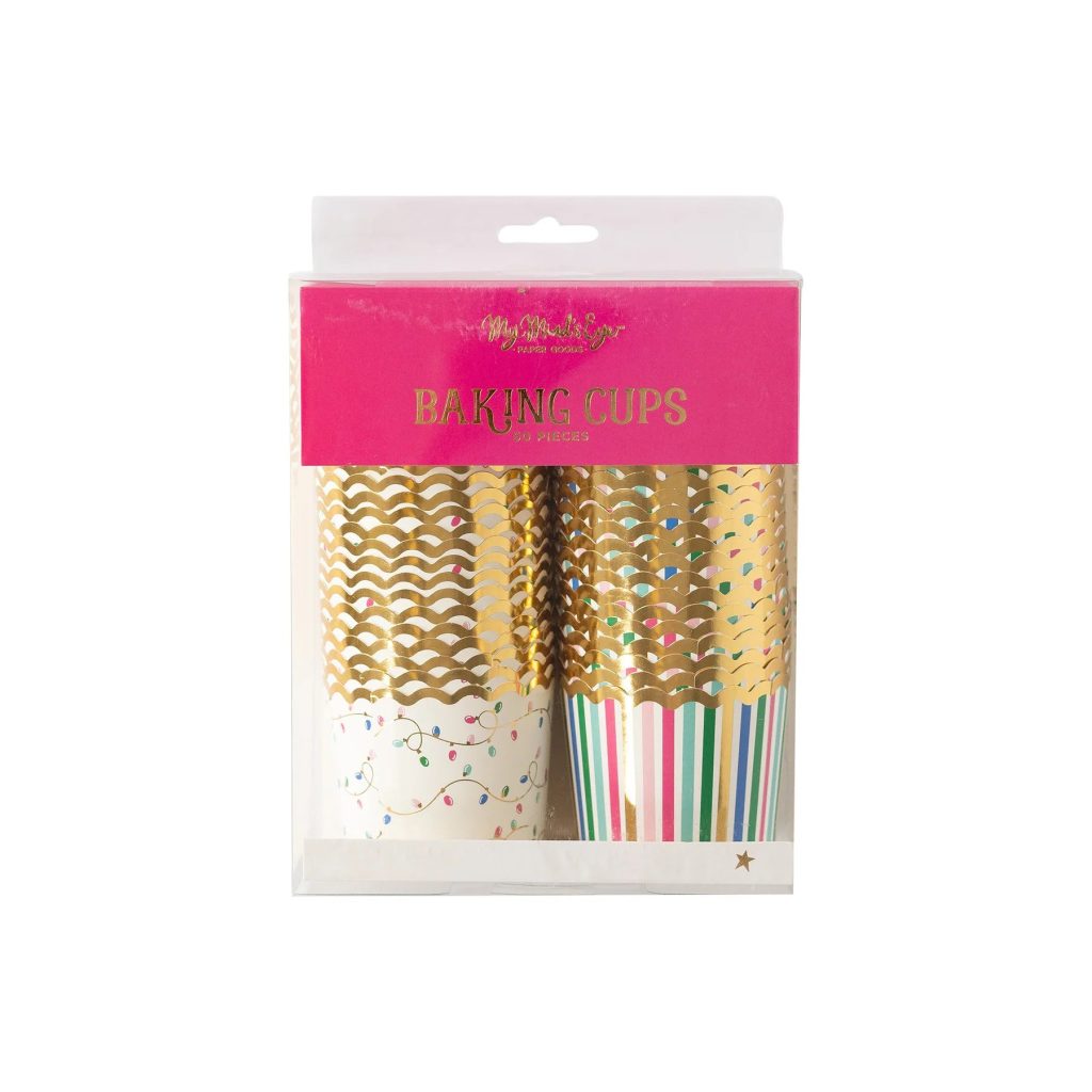 Merry & Bright Christmas Lights Baking Cups 50ct